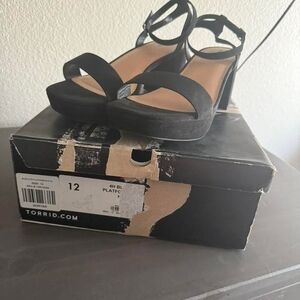 Torrid Black Platform Ankle Strap Shoes